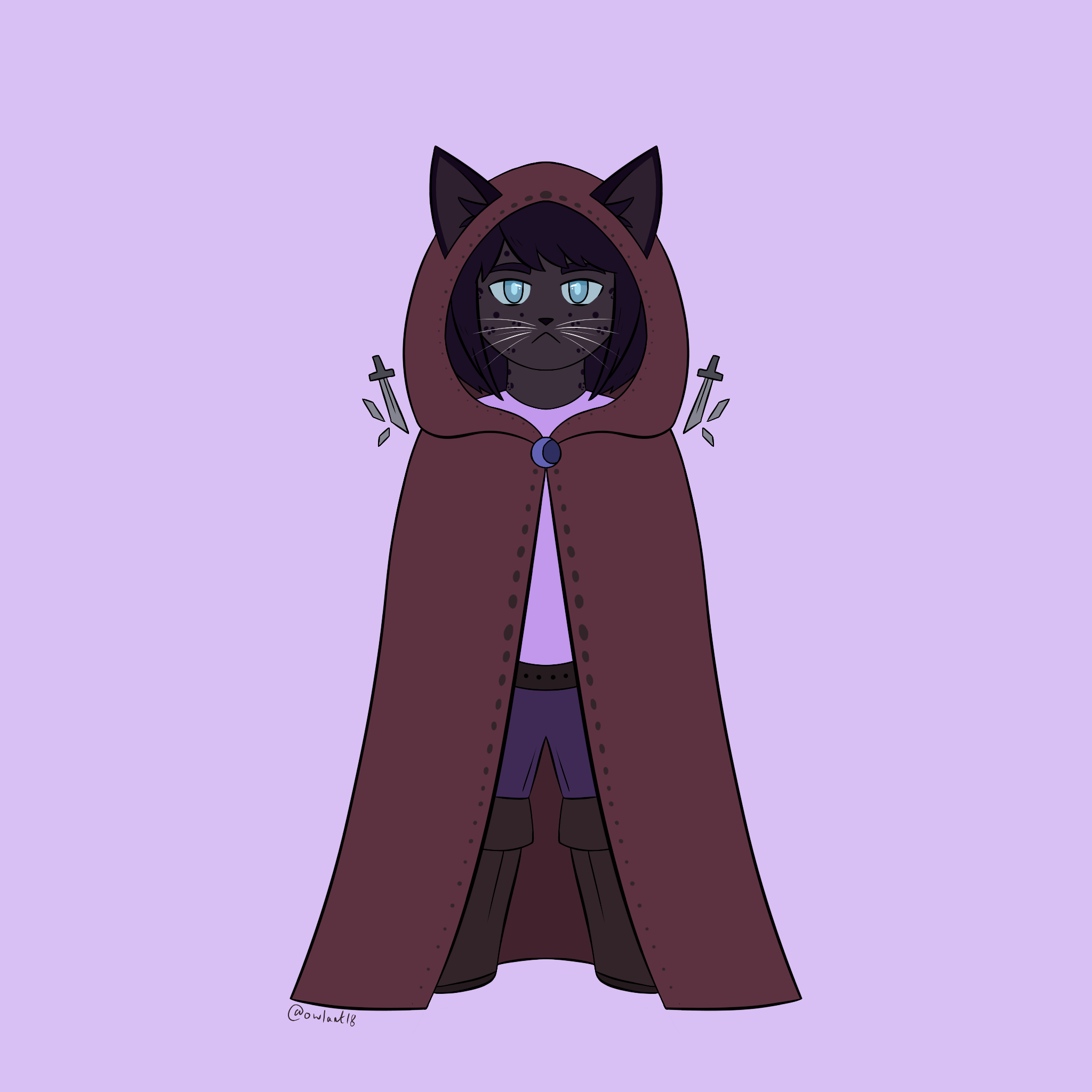 Digital Illustration of my anthro cat character Adara